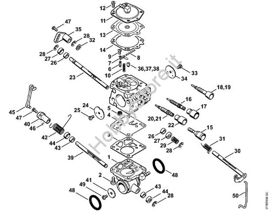 Carburatore WJ-114, WJ-130 Troncatrici (TS) TS 800 della marca STIHL