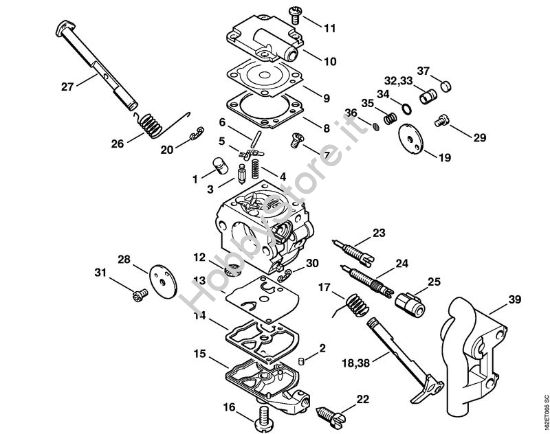 Carburatore C1Q-S96 (41.2006), (19.2008) Apparecchi speciali (PC, SP, MC) MC 200 della marca STIHL