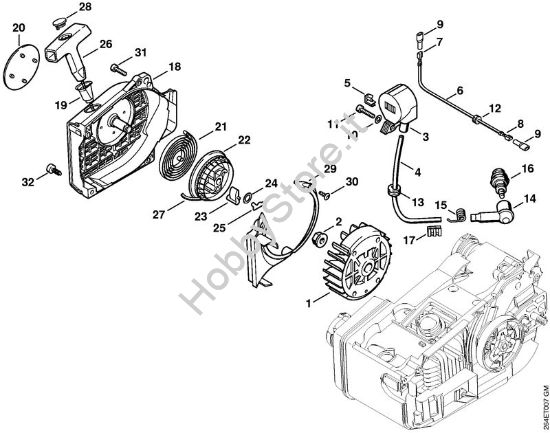 Impianto di accesione, dispositivo di avviamento Apparecchi speciali (PC, SP, MC) MC 200 della marca STIHL
