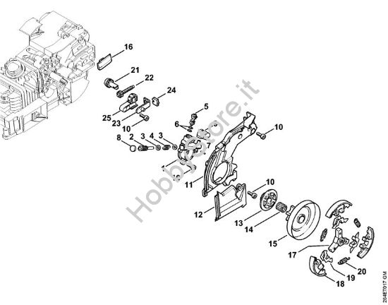 Pompa olio, frizione Apparecchi speciali (PC, SP, MC) MC 200 della marca STIHL