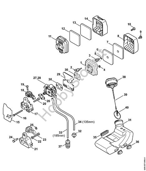Filtro aria, serbatoio carburante Apparecchi speciali (PC, SP, MC) PC 75 della marca STIHL