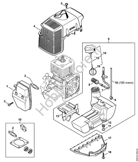 Silenziatore, cappottatura, Serbatoio carburante Apparecchi speciali (PC, SP, MC) SP 401 della marca STIHL