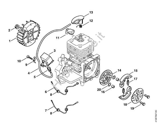 Impianto di accesione, Frizione Apparecchi speciali (PC, SP, MC) SP 450 della marca STIHL
