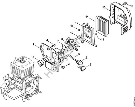 Corpo carburatore, filtro aria Apparecchi speciali (PC, SP, MC) SP 451 della marca STIHL