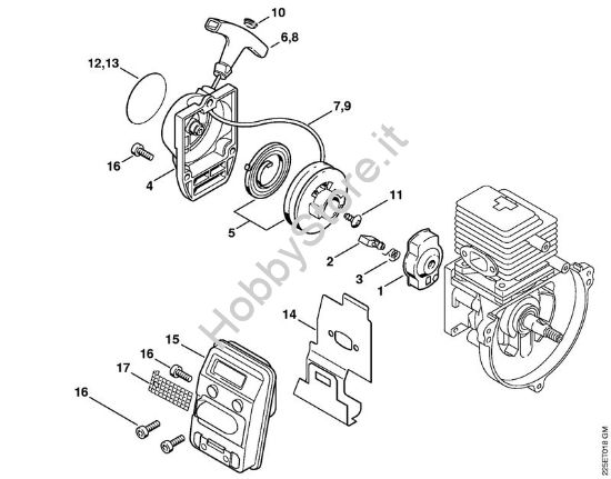 Dispositivo avviamento, silenziatore Apparecchi speciali (PC, SP, MC) SP 85 della marca STIHL