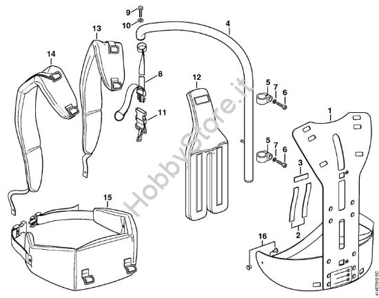 Sistema di trasporto dorsale RTS Apparecchi speciali (PC, SP, MC) SP 92 C-E della marca STIHL