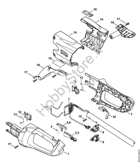 Corpo impugnatura, copertura Apparecchiature speciali a batteria (SPA) SPA 65 della marca STIHL