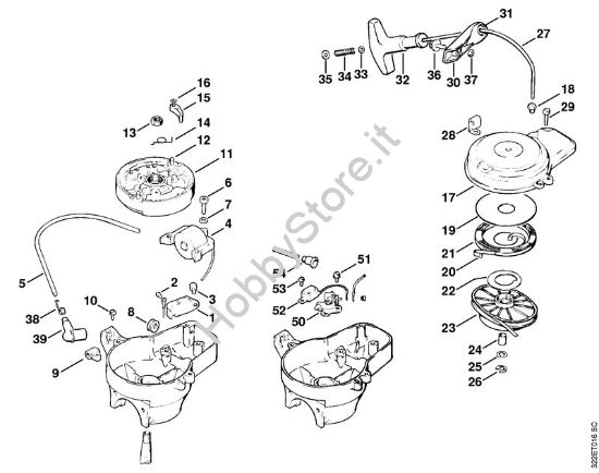 Impianto di accesione, dispositivo di avviamento Atomizzatori (SR) BG 17 della marca STIHL