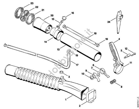 Tubo a soffietto, impugnatura di comando Atomizzatori (SR) BG 17 della marca STIHL