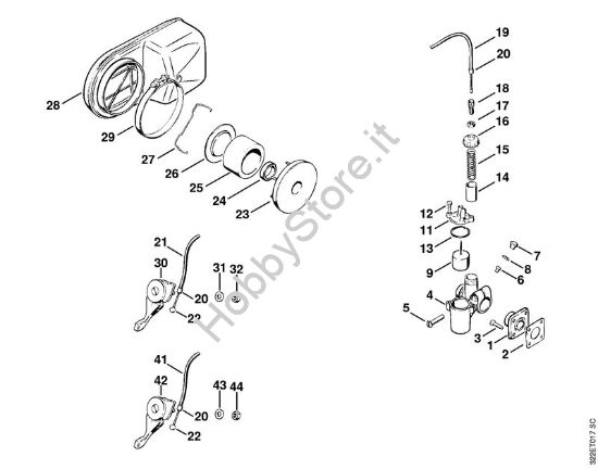 Carburatore, smorzatore Atomizzatori (SR) SG 17 della marca STIHL