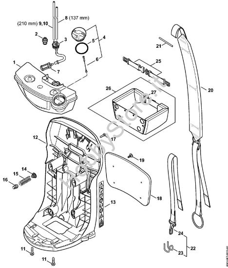 Serbatoio carburante, dorsale Atomizzatori (SR) SR 200 della marca STIHL