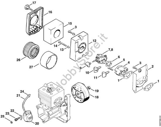 Filtro aria, impianto di accensione Atomizzatori (SR) SR 320 della marca STIHL