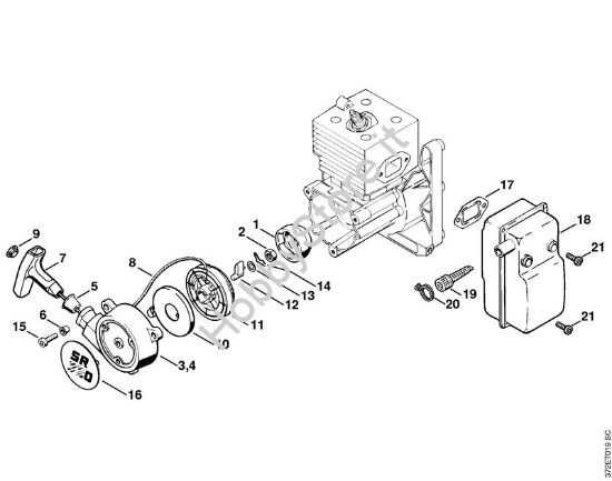Dispositivo avviamento, silenziatore Atomizzatori (SR) SR 420 della marca STIHL