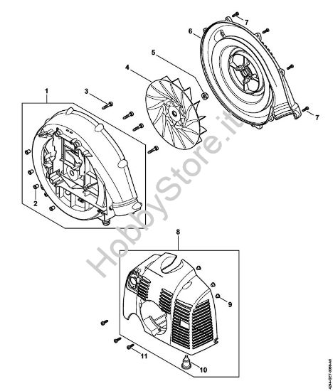 Carter soffiatore, cappottatura Atomizzatori (SR) SR 430 della marca STIHL