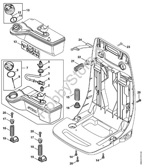 Serbatoio carburante, Sistema AV Atomizzatori (SR) SR 450 della marca STIHL