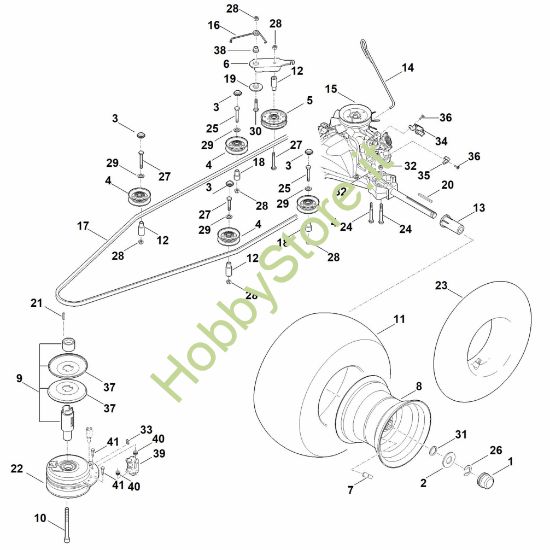 Picture of H - Cambio, ruota posteriore, frizione lama RT 4097.0 SX