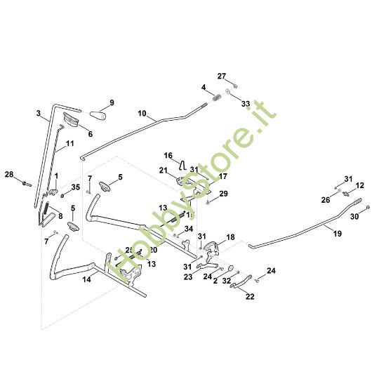 Picture of J - Freno, Freno di parcheggio, Leva azionamento RT 6112.0 C