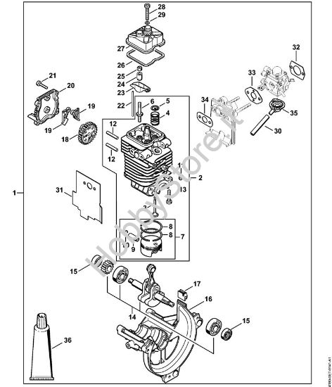 Gruppo propulsore à˜ 40 mm Motori Kombi (KM) KM 100 della marca STIHL