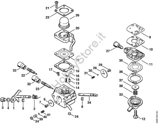 Carburatore C1Q-S98 (44.2008) Motori Kombi (KM) KM 130 R della marca STIHL