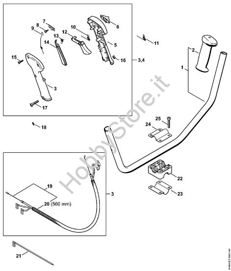 Impugnatura a manubrio Motori Kombi (KM) KM 55 della marca STIHL