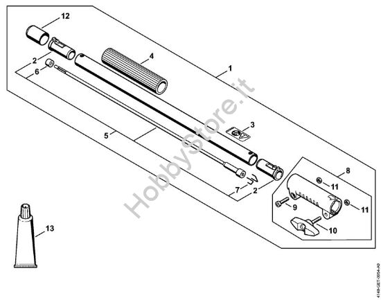 Prolunga dello stelo 0,5 m HL-KM 0°, HL-KM 135°, HT-KM, SP-KM Motori Kombi (KM) KM 55 RC-E della marca STIHL