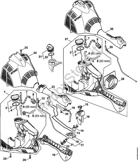 Carcassa motore (Impugnatura circolare) KM 56 RC Motori Kombi (KM) KM 56 RC-E della marca STIHL