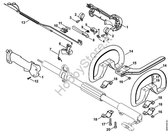 Impugnatura Motori Kombi (KM) KM 85 R della marca STIHL