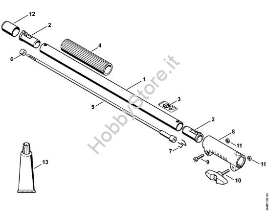 Prolunga dello stelo 0,5 m HL-KM 0°, HL-KM 135°, HT-KM, SP-KM Motori Kombi (KM) KM 85 R della marca STIHL