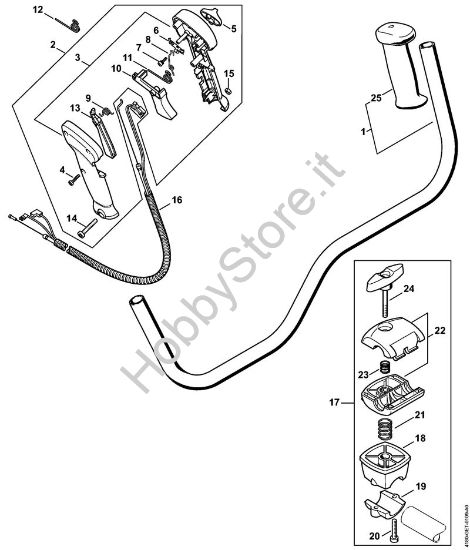 Impugnatura a manubrio Motori Kombi (KM) KM 90 della marca STIHL