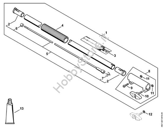 Prolunga dello stelo 1 m HT-KM Motori Kombi a batteria (KMA) KMA 130 R della marca STIHL