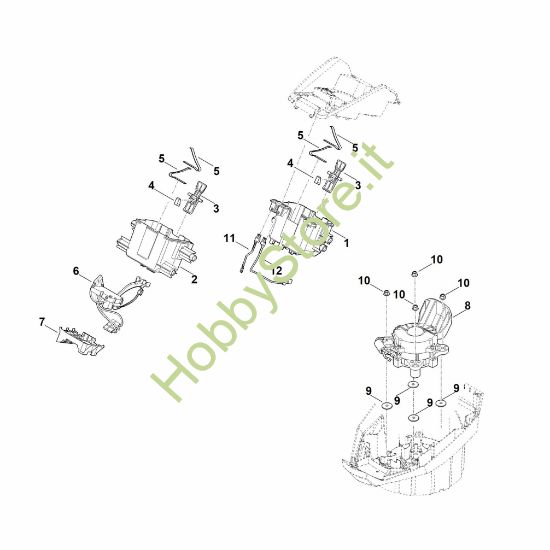 Picture of C - Supporto batteria, sistema elettronico, motore elettrico MVC 600.1 X