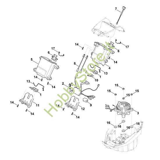 Picture of C - Supporto batteria, sistema elettronico, motore elettrico MVP 850.0