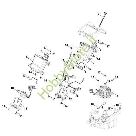 Picture of C - Supporto batteria, sistema elettronico, motore elettrico MVP 850.0 S