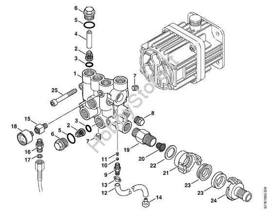 Blocco valvole Idropulitrice a benzina (RB) RB 302 della marca STIHL