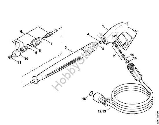 Pistola, tubo nebulizzatore Idropulitrice a benzina (RB) RB 302 della marca STIHL