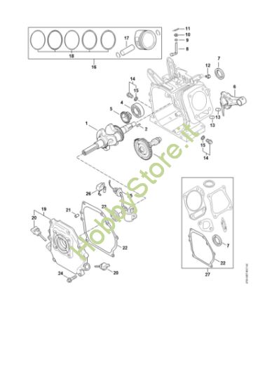 Picture of Carter albero a gomito, pistone, Albero a gomito, Sistema di lubrificazione RB 400 Dirt Boss