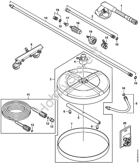 Pistola, tubo flessibile alta pressione, Accessorio a richiesta Idropulitrice a benzina (RB) RB 400 Dirt Boss della marca STIHL