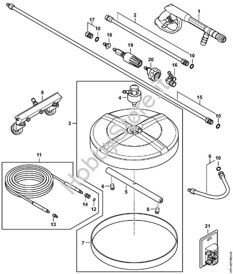 Pistola, tubo flessibile alta pressione, Accessorio a richiesta Idropulitrice a benzina (RB) RB 800 della marca STIHL