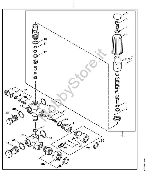 Pistone di comando Idropulitrice a benzina (RB) RB 800 della marca STIHL