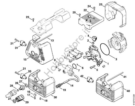 Coperchio pompa Idropulitrice elettrica (RE) RB 220 K della marca STIHL