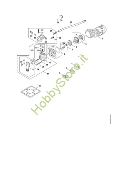 Picture of Elettromotore, Cavo di collegamento, Blocco valvola, Pompa RE 100.0 PLUS CONTROL