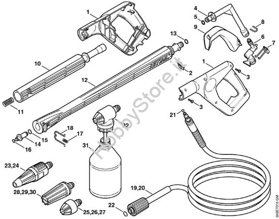 Pistola, tubo nebulizzatore Idropulitrice elettrica (RE) RE 106 K della marca STIHL