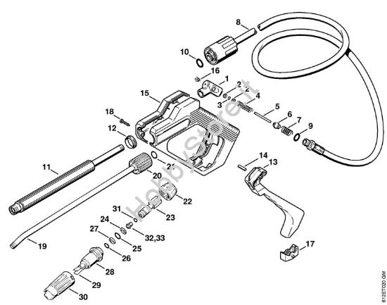Pistola, tubo nebulizzatore RE 110 K con interruttore automatico Idropulitrice elettrica (RE) RE 110 K della marca STIHL
