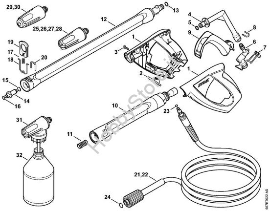 Pistola, tubo nebulizzatore Idropulitrice elettrica (RE) RE 117 della marca STIHL