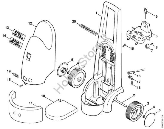 Carrello, cappottatura Idropulitrice elettrica (RE) RE 126 K della marca STIHL