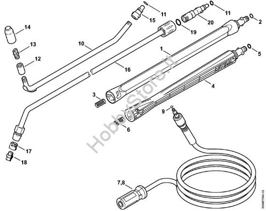 Tubo spruzzatore, Tubo flessibile alta pressione    06/2019 Idropulitrice elettrica (RE) RE 130 PLUS della marca STIHL