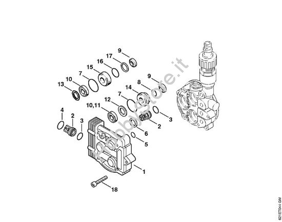 Blocco valvole Idropulitrice elettrica (RE) RE 140 K della marca STIHL