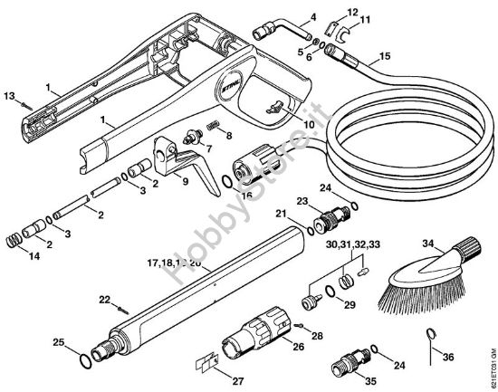 Pistola, tubo nebulizzatore Idropulitrice elettrica (RE) RE 140 K della marca STIHL