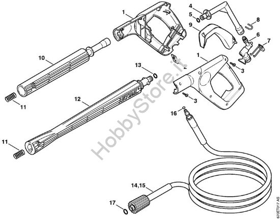 Pistola, tubo nebulizzatore Idropulitrice elettrica (RE) RE 141 K PLUS della marca STIHL
