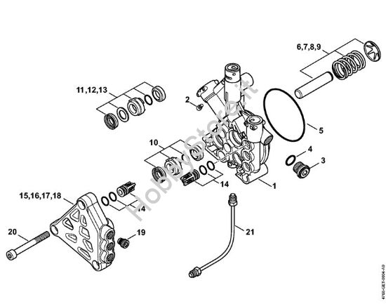 Pompa, blocco valvole Idropulitrice elettrica (RE) RE 163 della marca STIHL